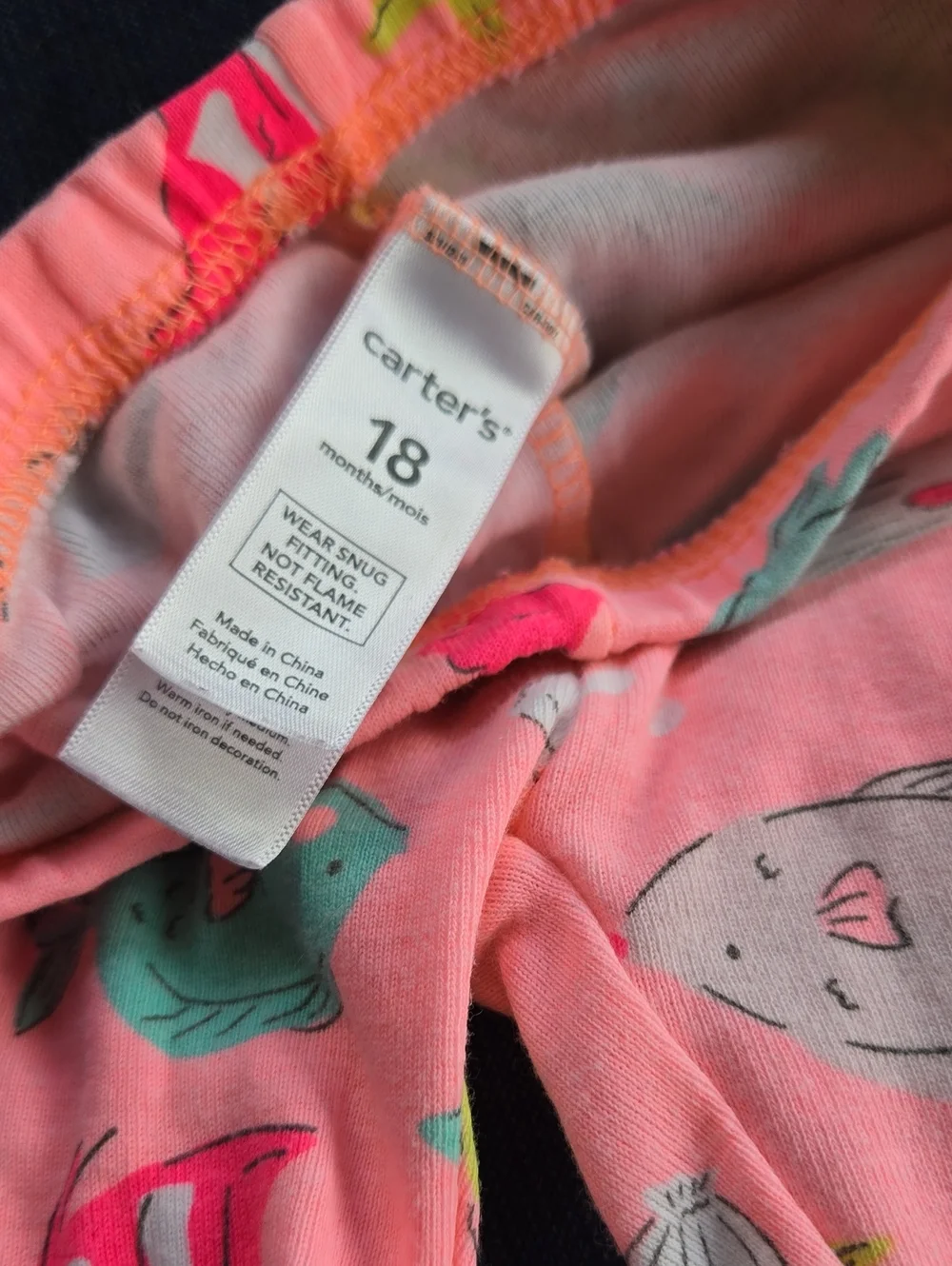 Set Carter’s Girl Under The Sea Fish 18 Mo Shirt & Shorts Pajamas Cotton Comfy